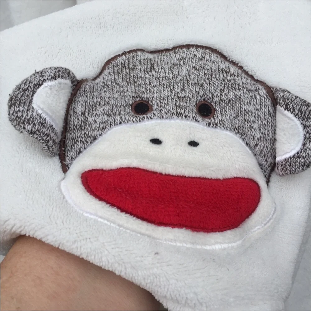 Baby Starters Cream Sock Monkey Blanket 30”x40”